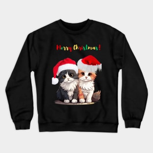 Merry Christmas Celebration with Festive Cats: A Joyful Holida t-shirty Gathering Crewneck Sweatshirt